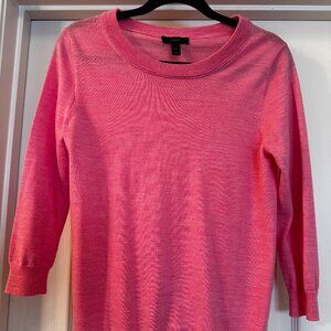 J. Crew Merino Wool Crewneck Sweater Pink EUC